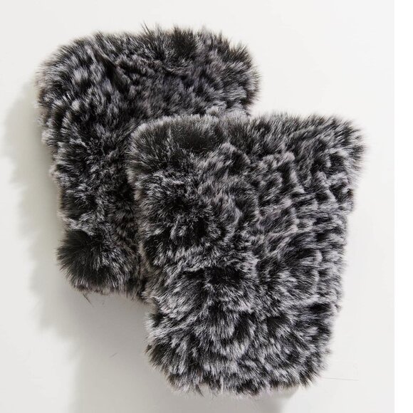 NEW Faux Fur Knitted Fingerless Mittens Neiman Marcus - Picture 6 of 6